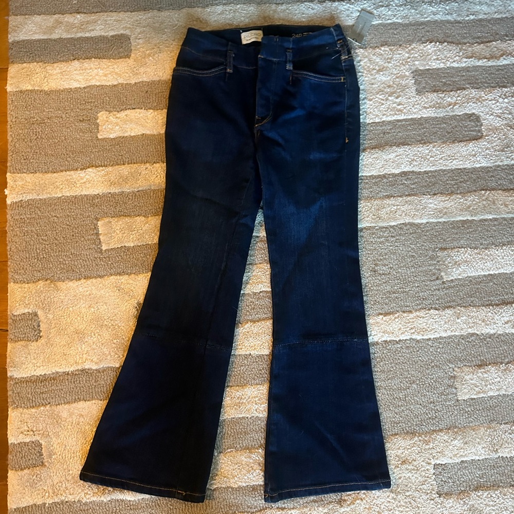 NWT Anthropologie Pilcro Dark Blue Flared Jeans- Petite
